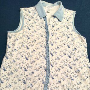 Button Down Sleeveless Collared Shirt
